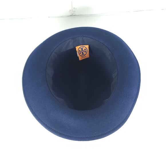 TORY BURCH Women\'s OS Blue 100% Wool Logo Fedora Hat main image 8